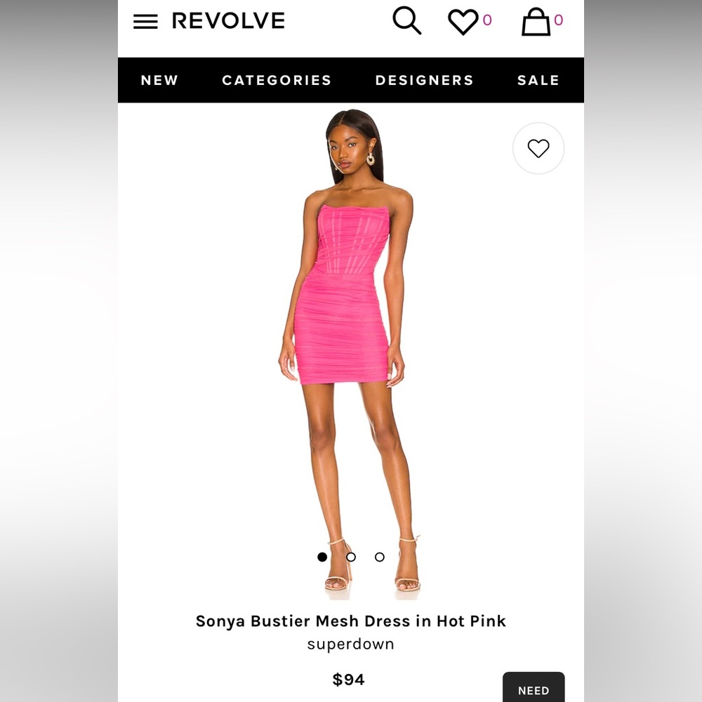 superdown Sonya Bustier Mesh Dress in Hot Pink